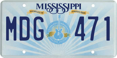 MS license plate MDG471