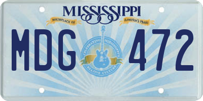 MS license plate MDG472
