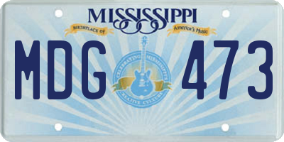 MS license plate MDG473