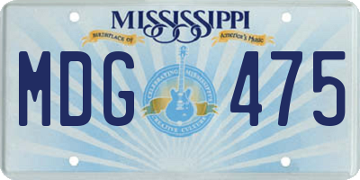MS license plate MDG475