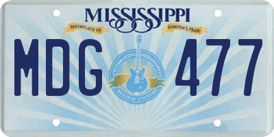 MS license plate MDG477