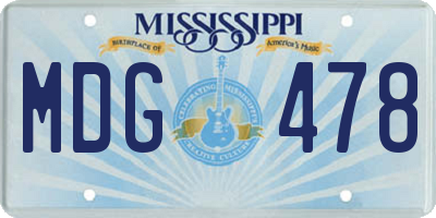 MS license plate MDG478