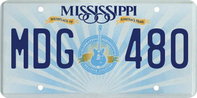 MS license plate MDG480