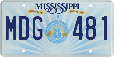 MS license plate MDG481