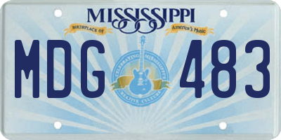 MS license plate MDG483