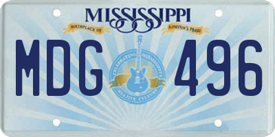 MS license plate MDG496