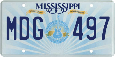 MS license plate MDG497