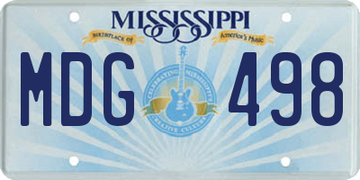 MS license plate MDG498