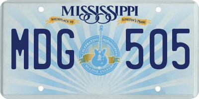 MS license plate MDG505
