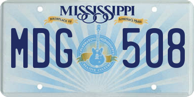 MS license plate MDG508