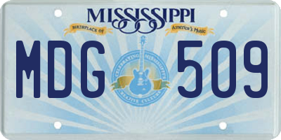 MS license plate MDG509