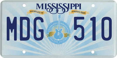 MS license plate MDG510