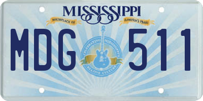 MS license plate MDG511