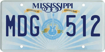 MS license plate MDG512