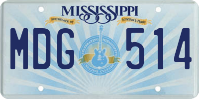 MS license plate MDG514