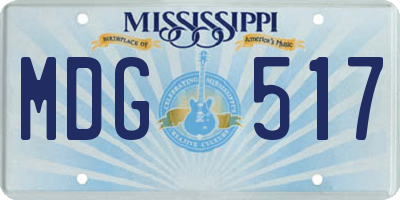 MS license plate MDG517