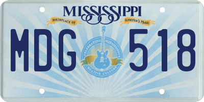 MS license plate MDG518