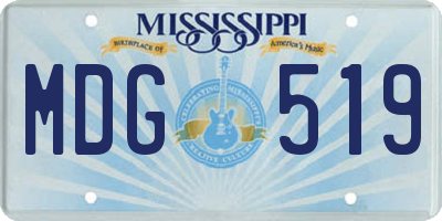 MS license plate MDG519