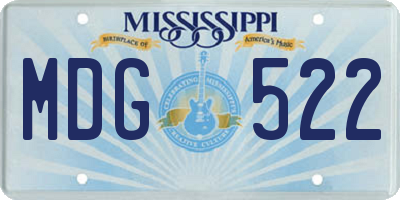 MS license plate MDG522