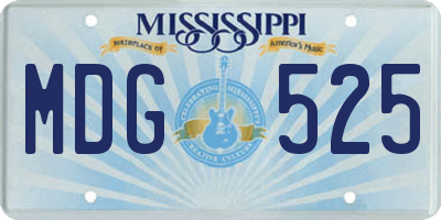MS license plate MDG525