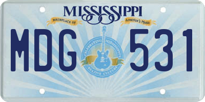 MS license plate MDG531