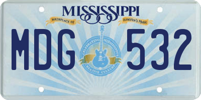 MS license plate MDG532