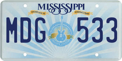 MS license plate MDG533