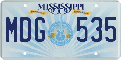 MS license plate MDG535