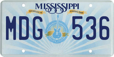 MS license plate MDG536