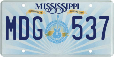 MS license plate MDG537
