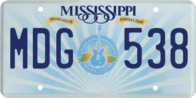 MS license plate MDG538