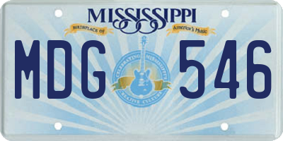 MS license plate MDG546