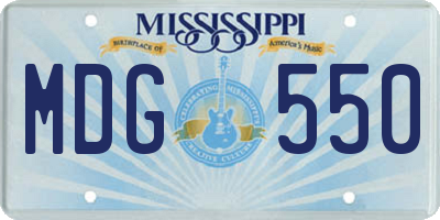 MS license plate MDG550