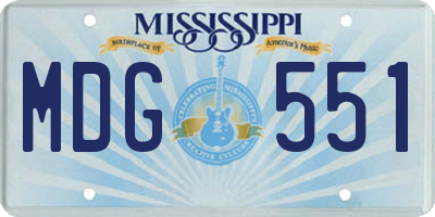 MS license plate MDG551
