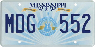MS license plate MDG552