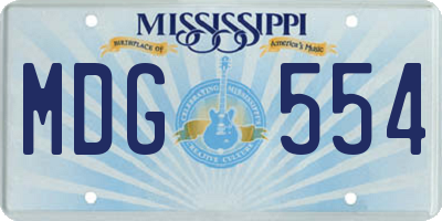 MS license plate MDG554