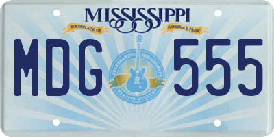 MS license plate MDG555