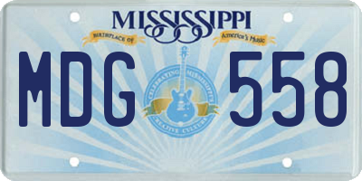 MS license plate MDG558