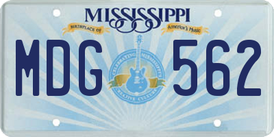 MS license plate MDG562