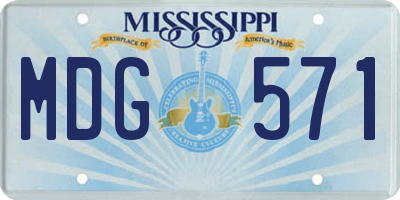 MS license plate MDG571