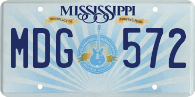 MS license plate MDG572