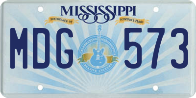 MS license plate MDG573