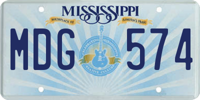 MS license plate MDG574