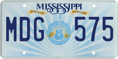 MS license plate MDG575