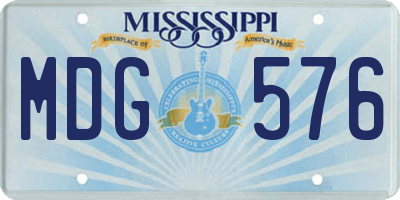 MS license plate MDG576