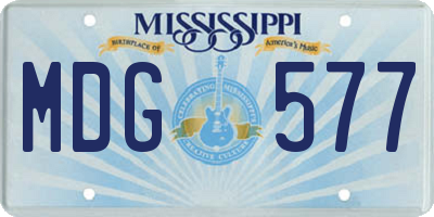 MS license plate MDG577