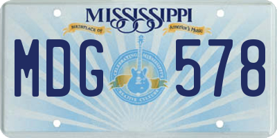 MS license plate MDG578