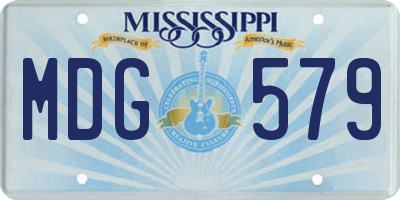 MS license plate MDG579
