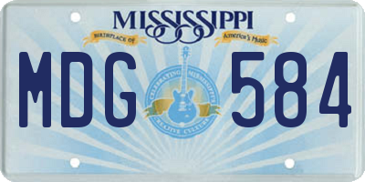 MS license plate MDG584