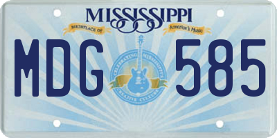 MS license plate MDG585